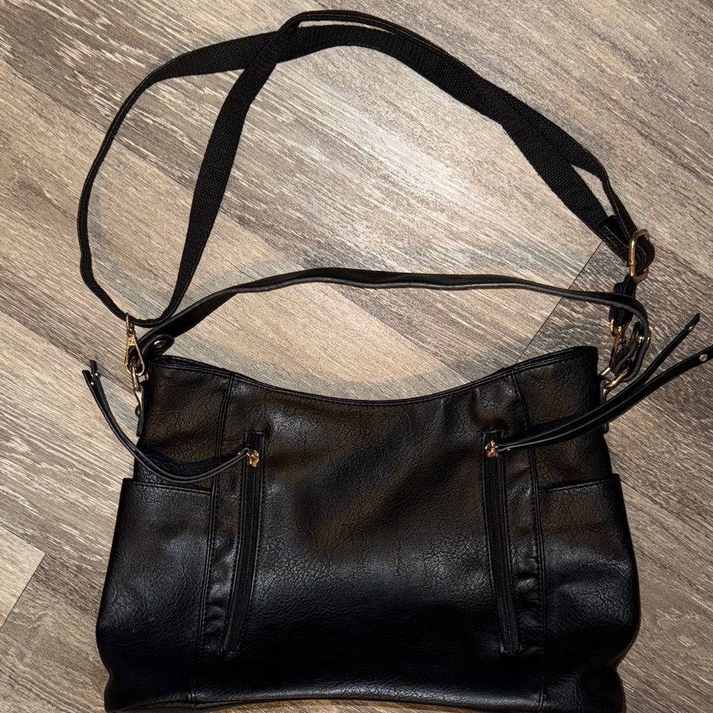 Target Black Shoulder Bag with Gold Accents